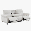 NELSON Canapé 3 places relax électrique avec porte gobelets et chargeur sans fil en tissu beige