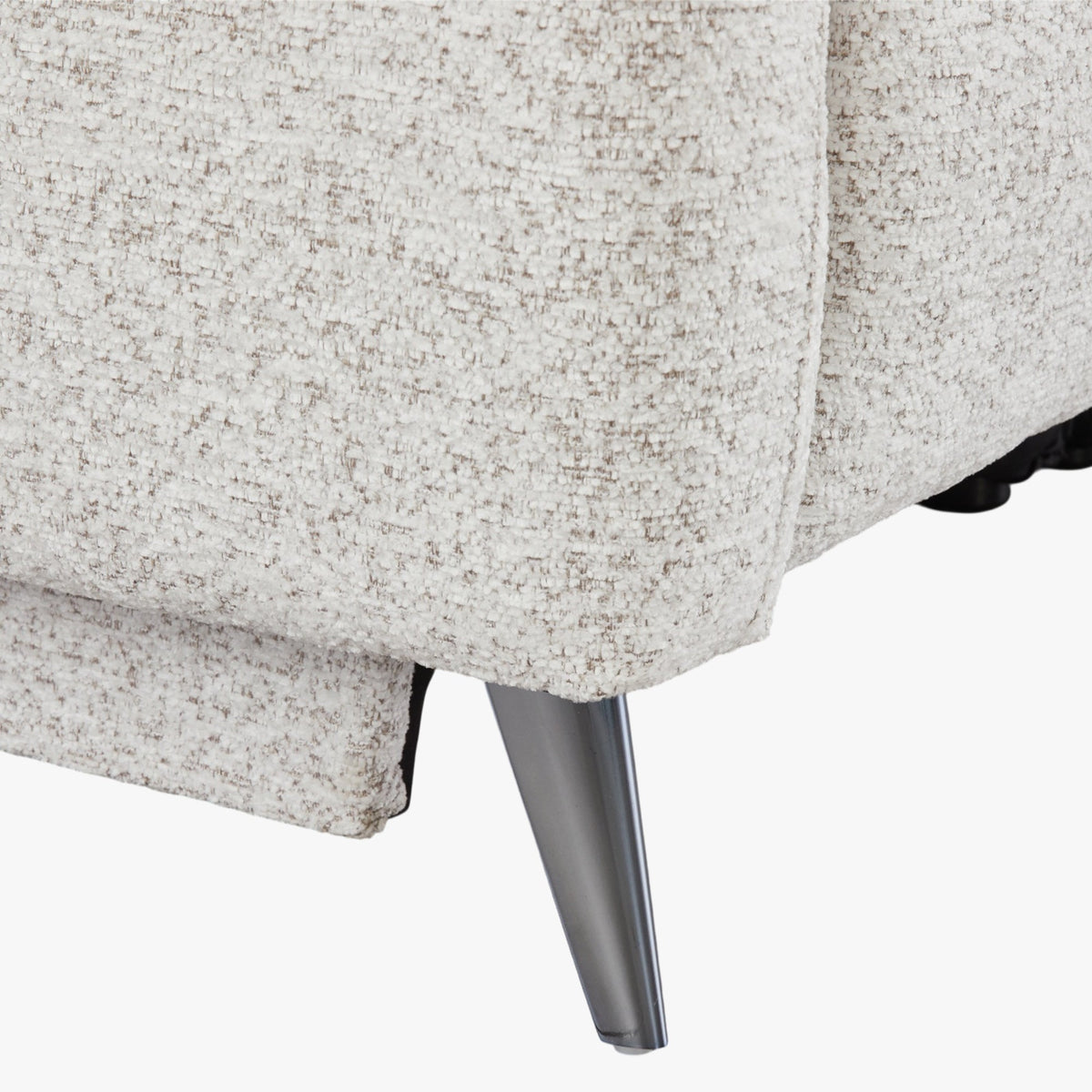 NELSON Canapé 3 places relax électrique avec porte gobelets et chargeur sans fil en tissu beige - Canapé relax - Mobilier Deco