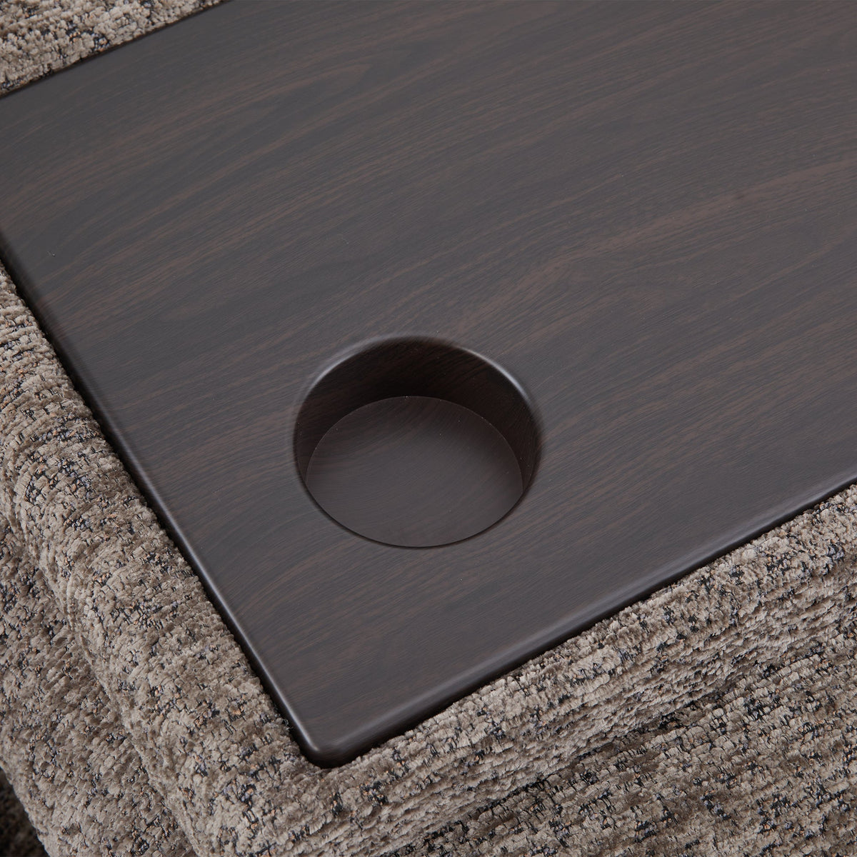 NELSON Canapé 3 places relax électrique avec porte gobelets et chargeur sans fil en tissu taupe - Canapé relax - Mobilier Deco