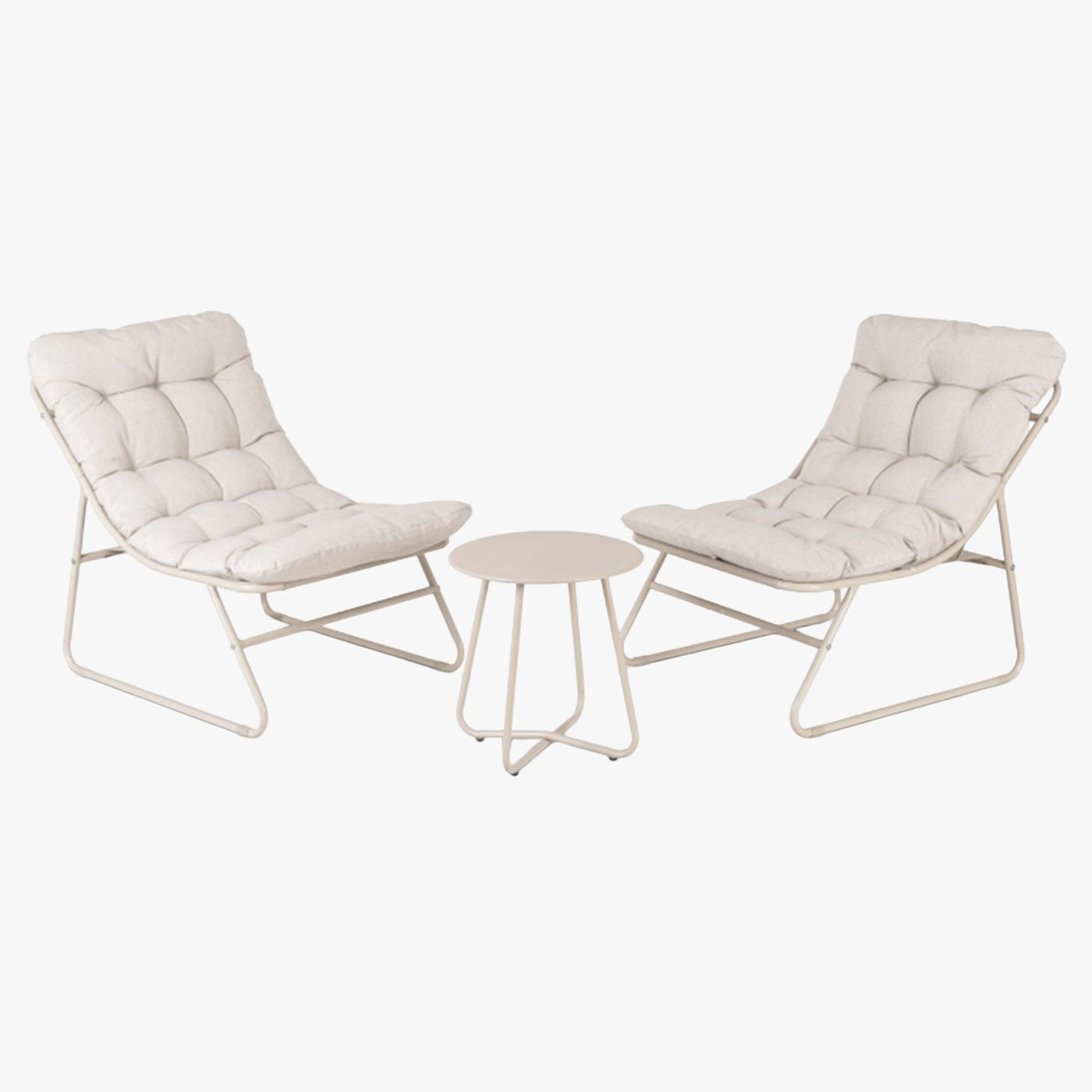 NIKEA Ensemble de mobilier de jardin 2 places avec table en verre - Mobilier de jardin - Mobilier Deco