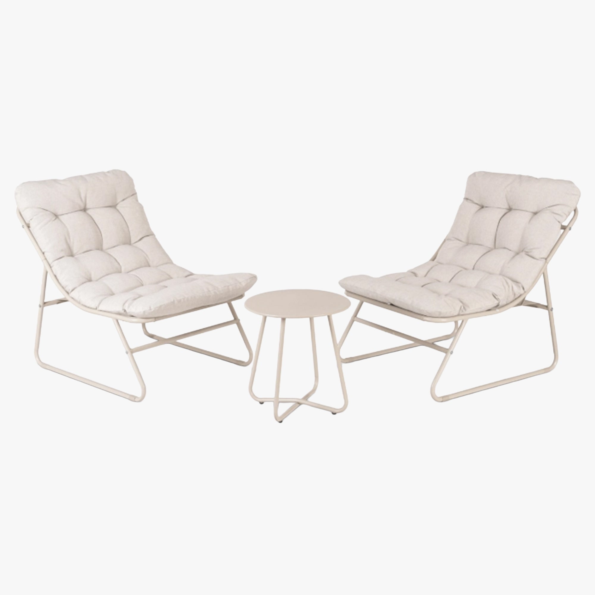 NIKEA Ensemble de mobilier de jardin 2 places avec table en verre - Mobilier de jardin - Mobilier Deco