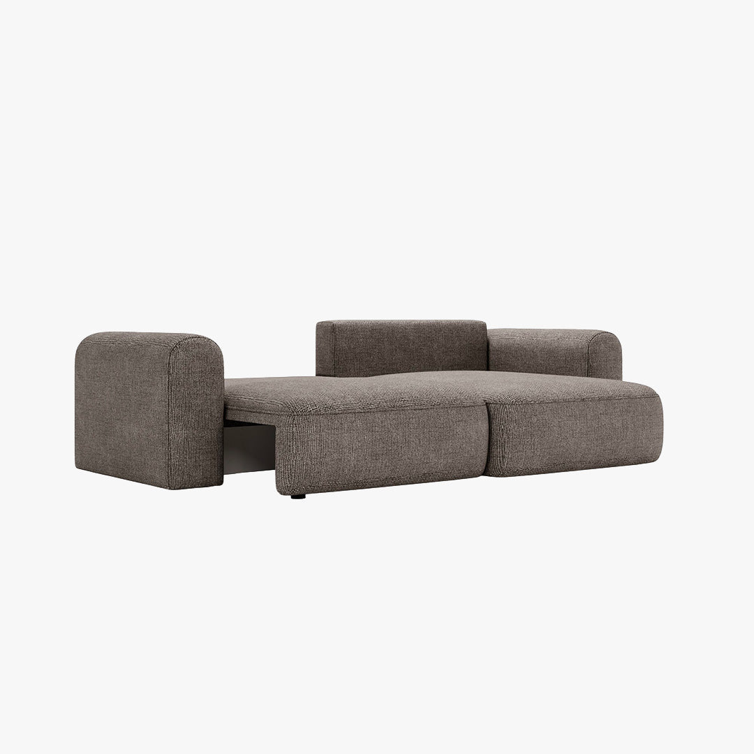 NIRA Canapé d'angle convertible réversible avec coffre en tissu gris - Canapé d'angle convertible - Mobilier Deco