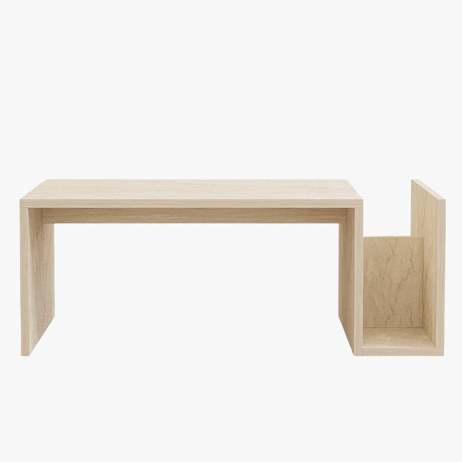 NOAH Table basse rectangulaire beige avec rangement intégré — aperçu vidéo