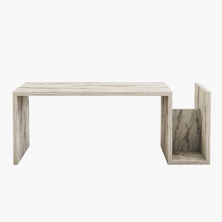 NOAH Table basse rectangulaire couleur marbre avec rangement intégré — aperçu vidéo