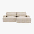 NOEMIA Canapé d'angle convertible avec coffre en tissu beige - Angle droit