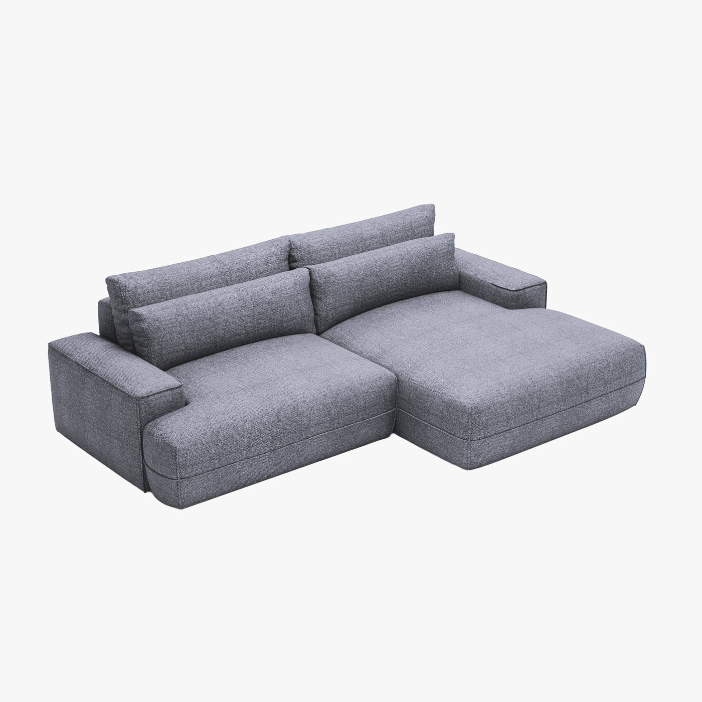 NOEMIA Canapé d'angle convertible avec coffre en tissu gris clair - Angle droit - Canapé d'angle convertible - Mobilier Deco