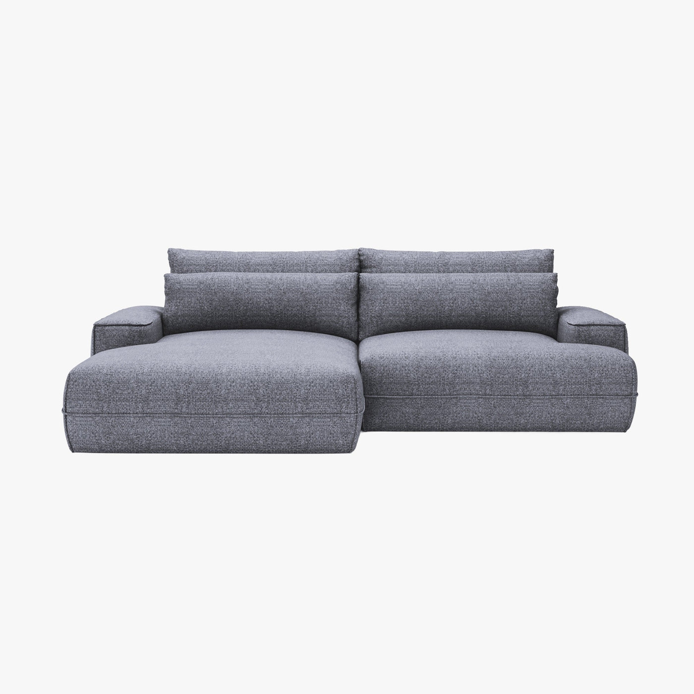NOEMIA Canapé d'angle convertible avec coffre en tissu gris clair - Angle gauche - Canapé d'angle convertible - Mobilier Deco
