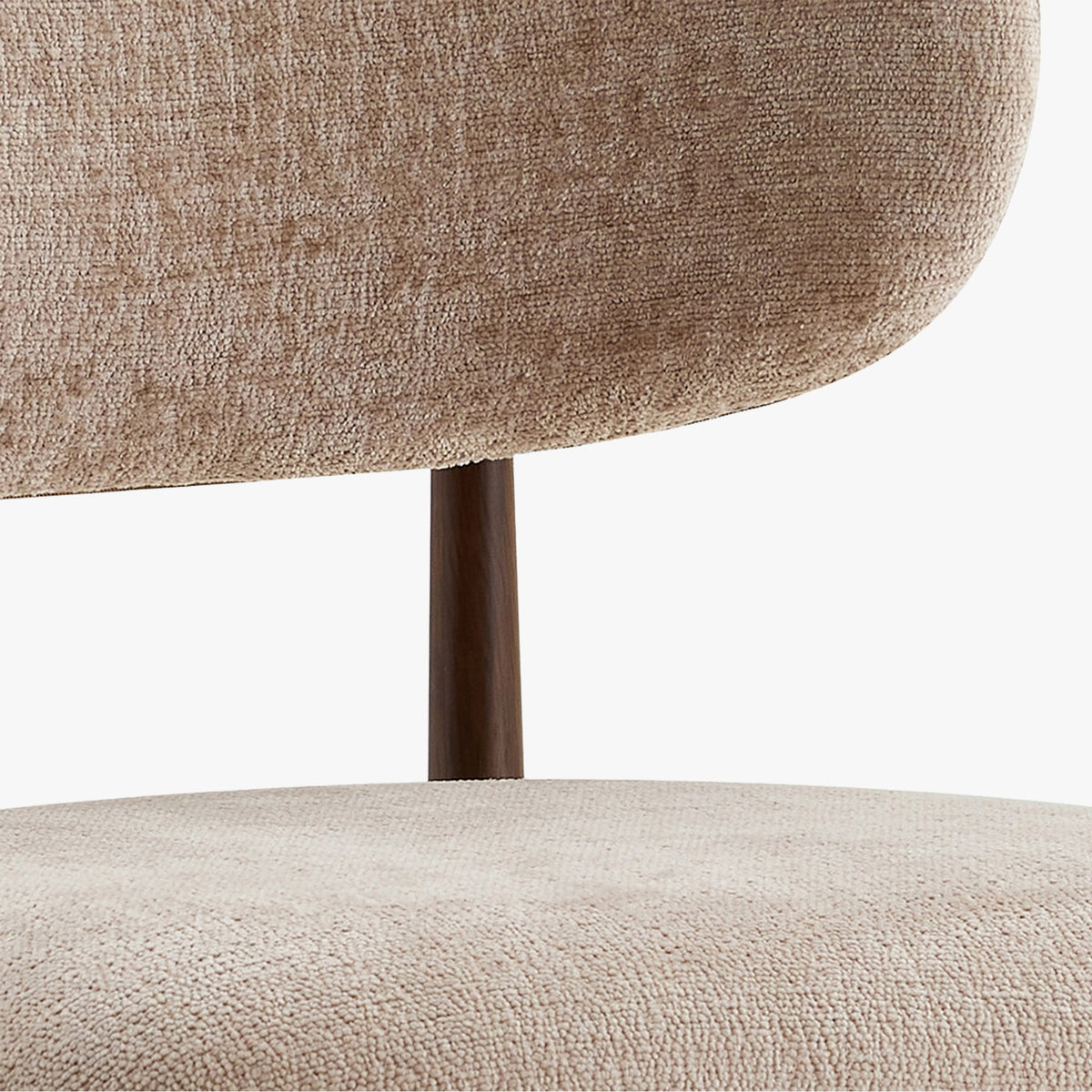 NONO Lot de 2 chaises en tissu beige pieds couleur bois foncé - Mobilier Deco