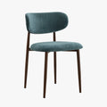 NONO Lot de 2 chaises en tissu bleu pieds couleur bois foncé