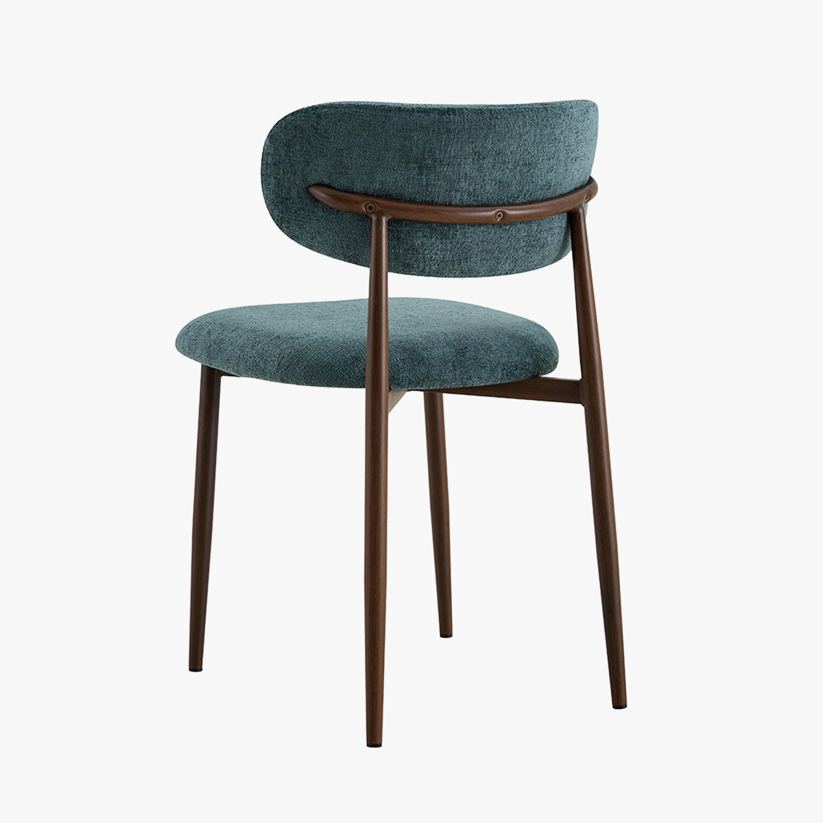 NONO Lot de 2 chaises en tissu bleu pieds couleur bois foncé - Mobilier Deco