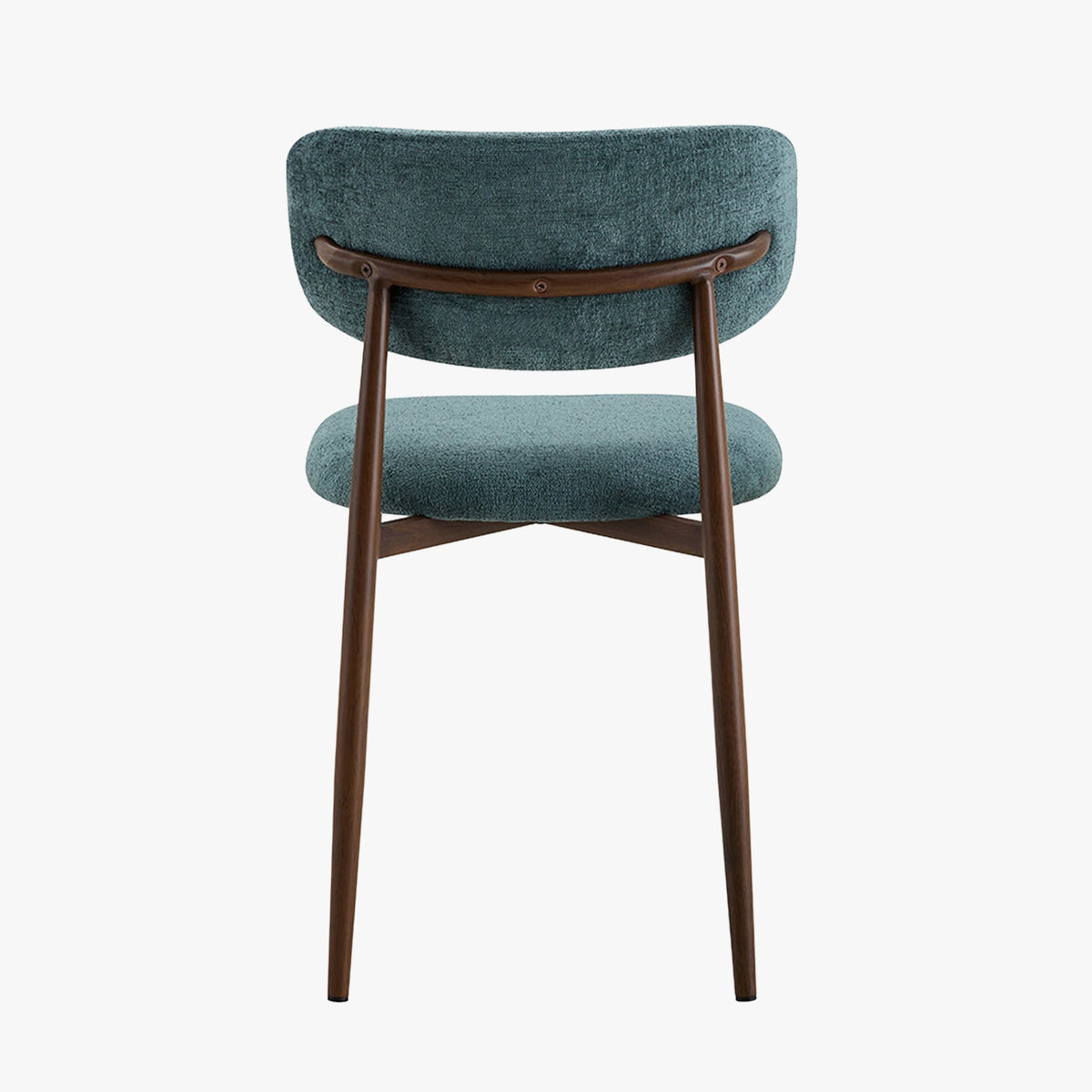 NONO Lot de 2 chaises en tissu bleu pieds couleur bois foncé - Mobilier Deco