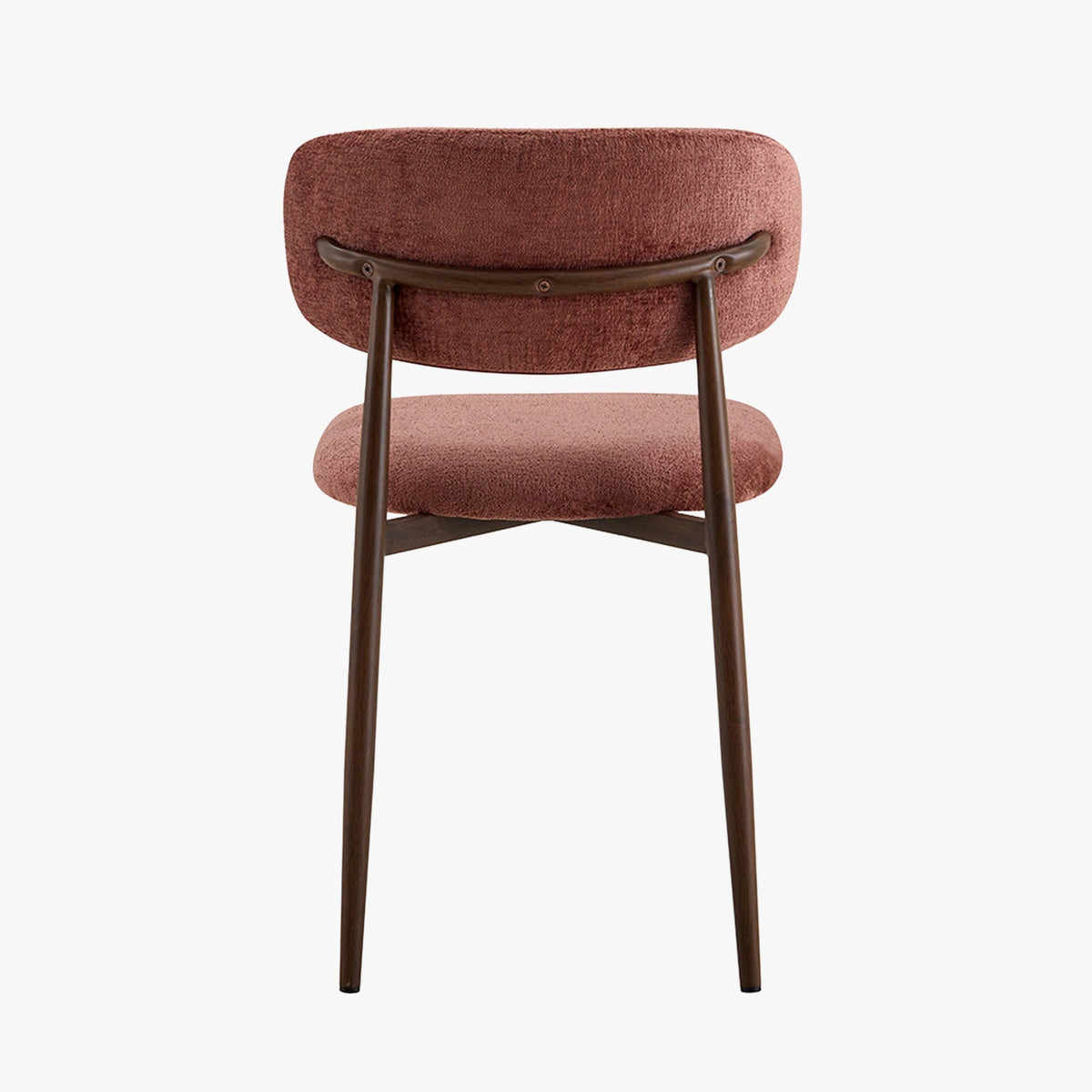 NONO Lot de 2 chaises en tissu terracotta pieds couleur bois foncé - Mobilier Deco