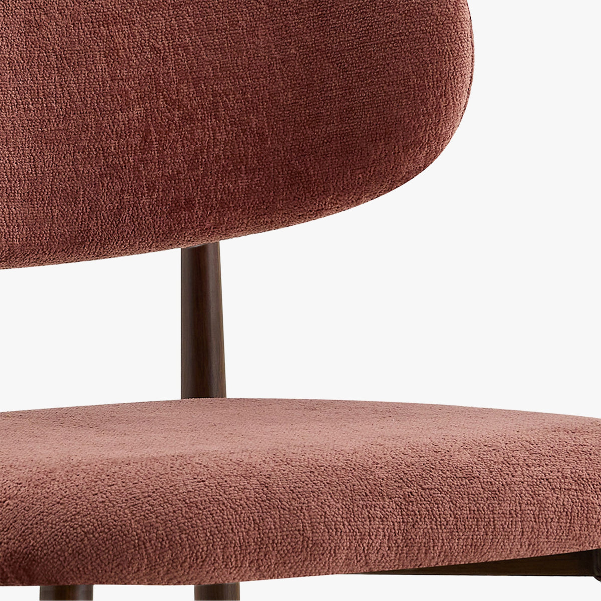 NONO Lot de 2 chaises en tissu terracotta pieds couleur bois foncé - Mobilier Deco