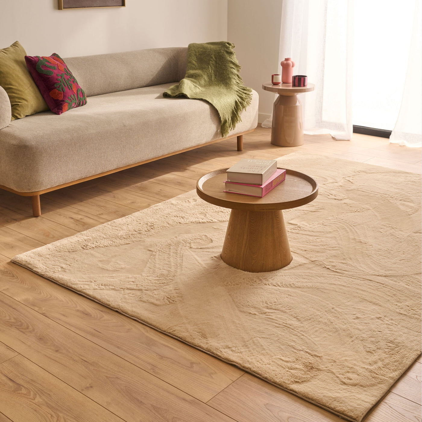 NUBE Tapis en tissu doux beige - 160x230 cm - Tapis - Mobilier Deco