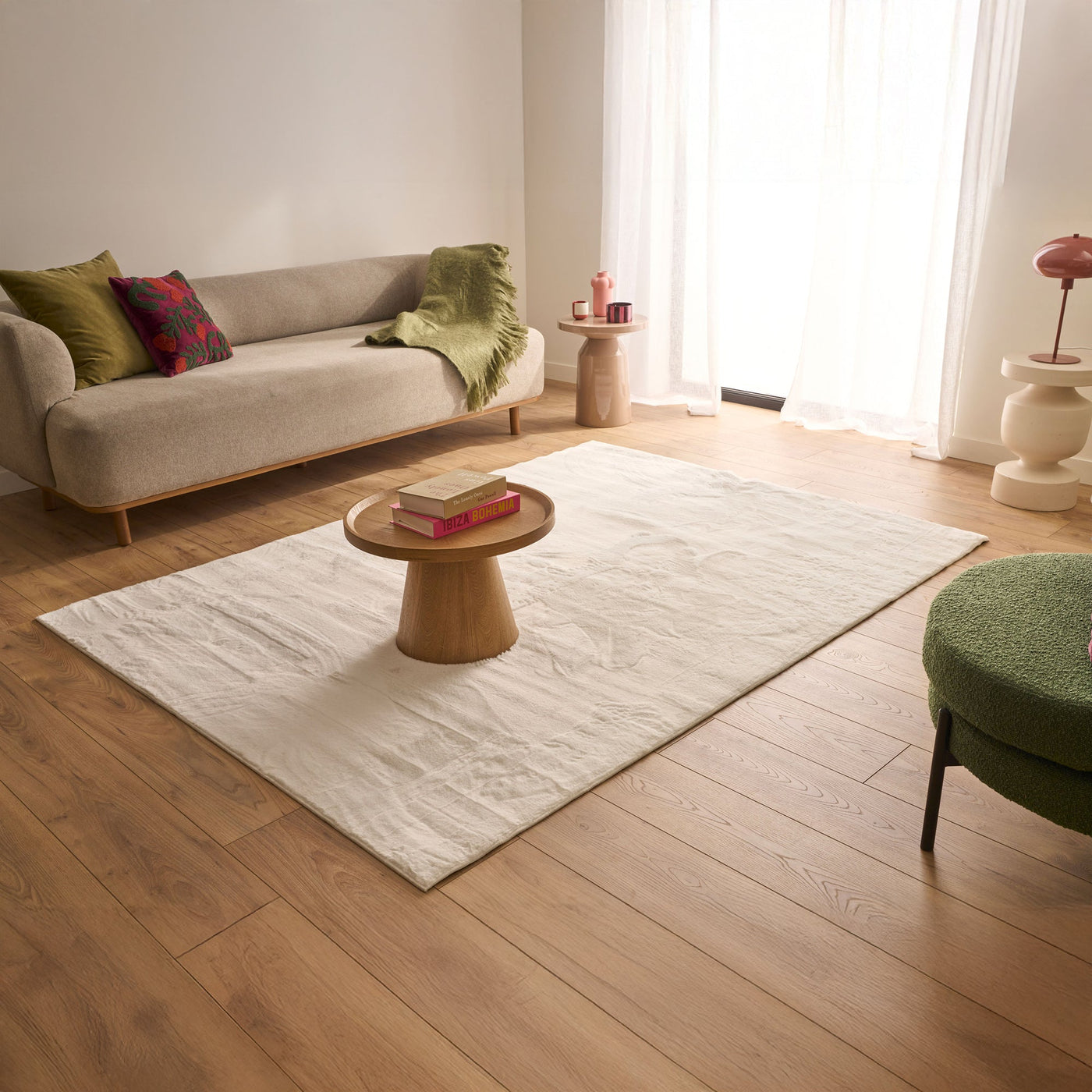 NUBE Tapis en tissu doux blanc écru - 160x230 cm - Tapis - Mobilier Deco