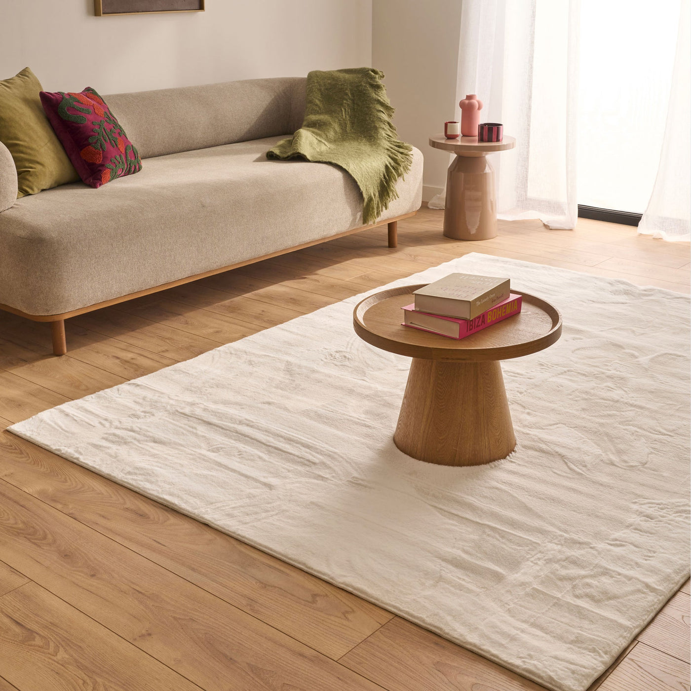 NUBE Tapis en tissu doux blanc écru - 160x230 cm - Tapis - Mobilier Deco