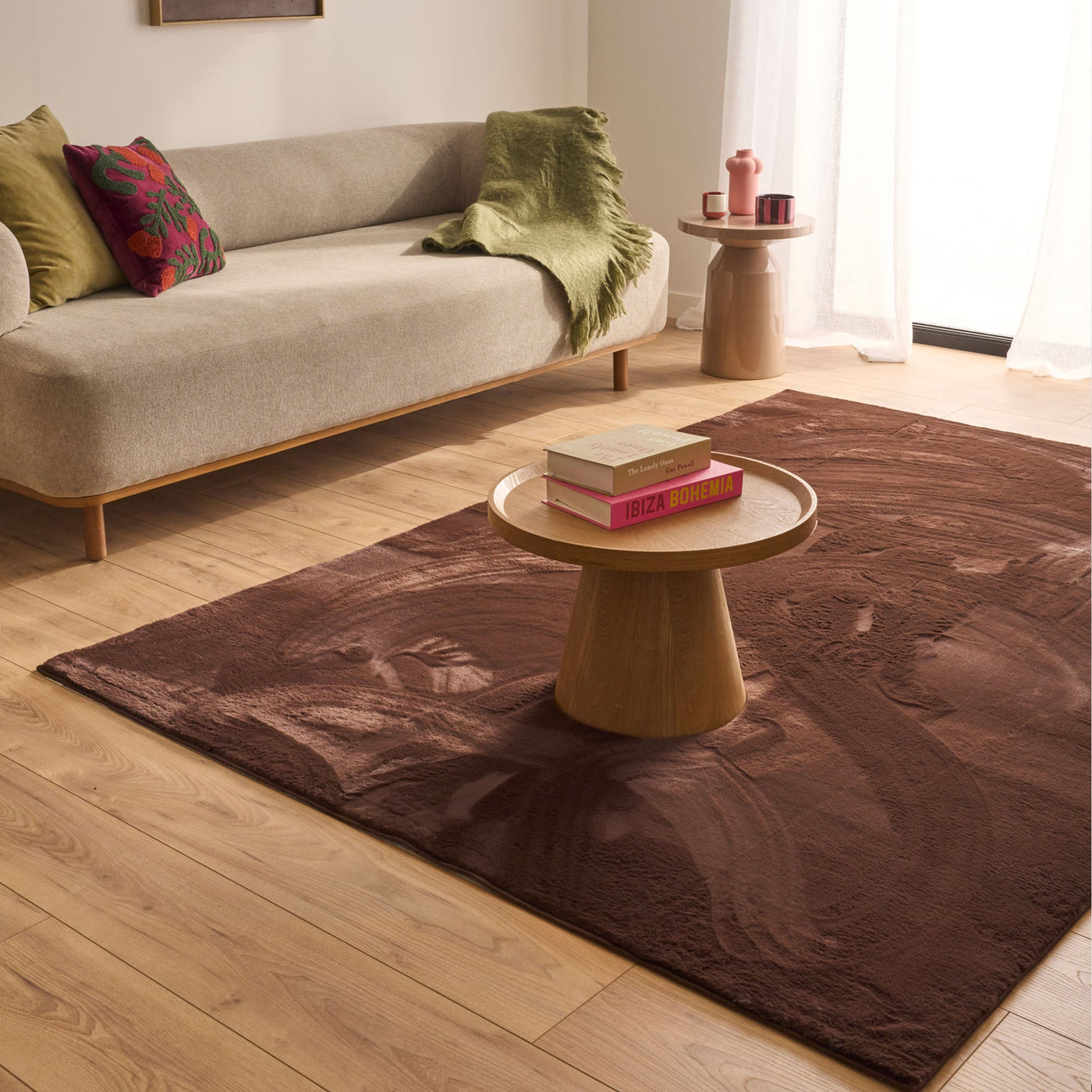 NUBE Tapis en tissu doux marron - 160x230 cm - Tapis - Mobilier Deco