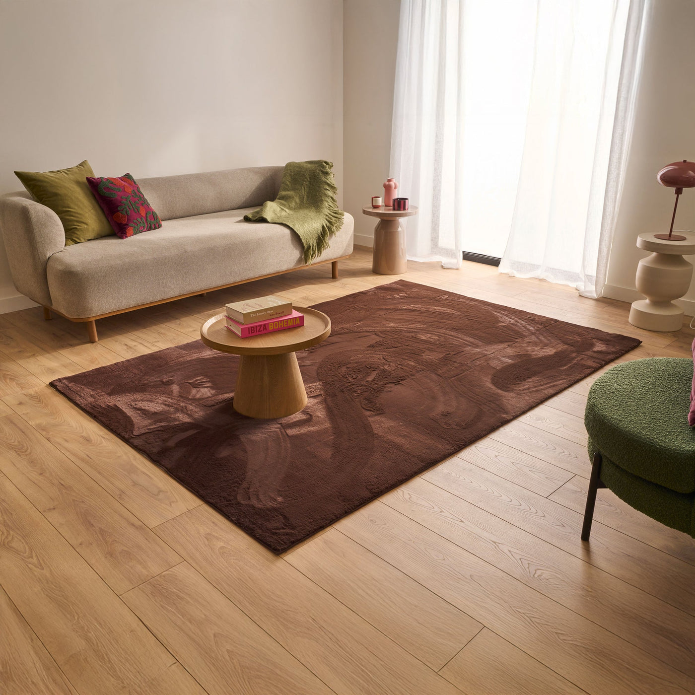 NUBE Tapis en tissu doux marron - 160x230 cm - Tapis - Mobilier Deco