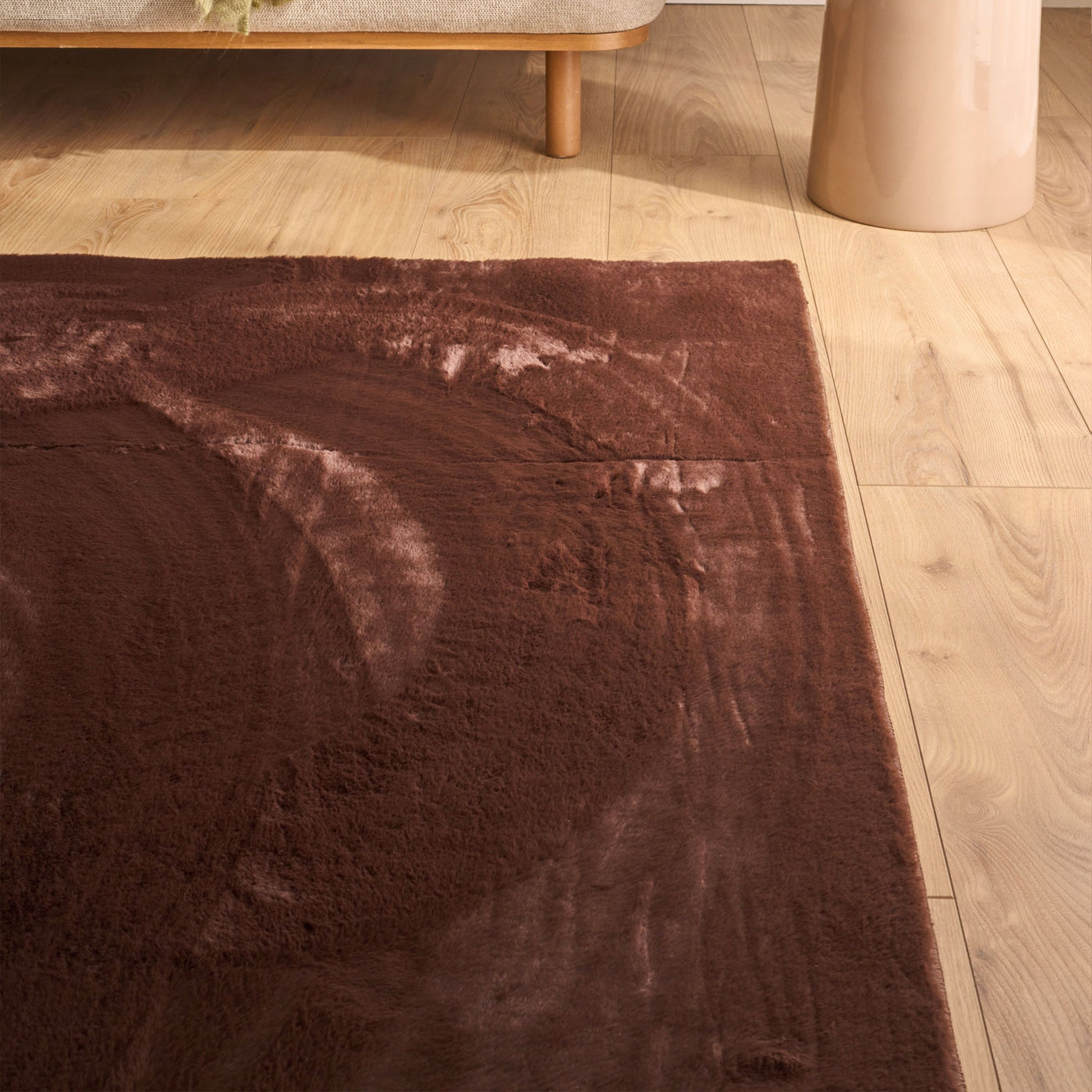 NUBE Tapis en tissu doux marron - 160x230 cm - Tapis - Mobilier Deco