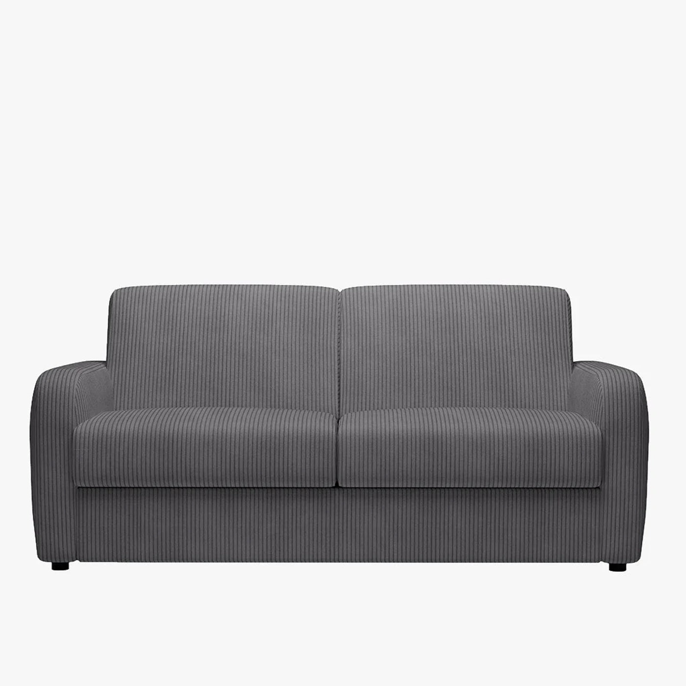 OLIVIER Canapé 3 places convertible en velours côtelé anthracite matelas Memory 14 cm - Canapés convertibles - Mobilier Deco