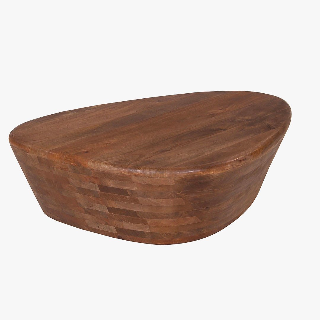 ORYA Table basse ovale en bois de manguier massif - Table basse - Mobilier Deco