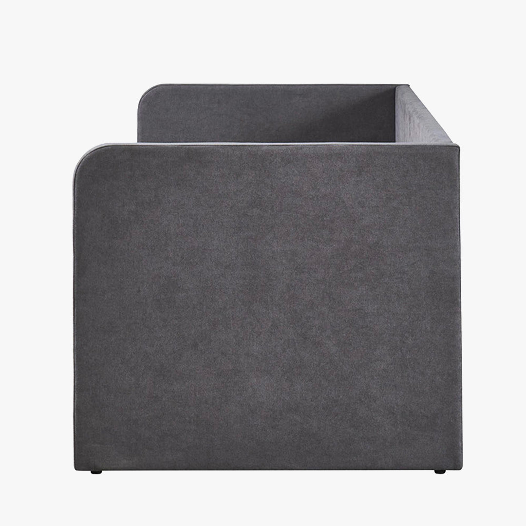 PARMA Lit simple en tissu gris avec 2 tiroirs 90x200 cm - Lit enfant - Mobilier Deco