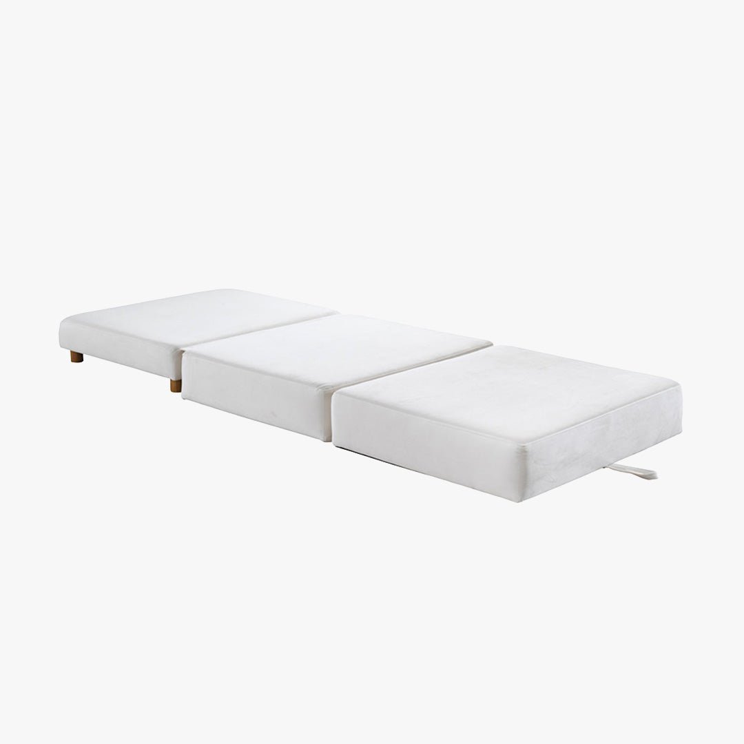 PAULA Banquette carrée convertible en tissu blanc écru - Banquettes - Mobilier Deco