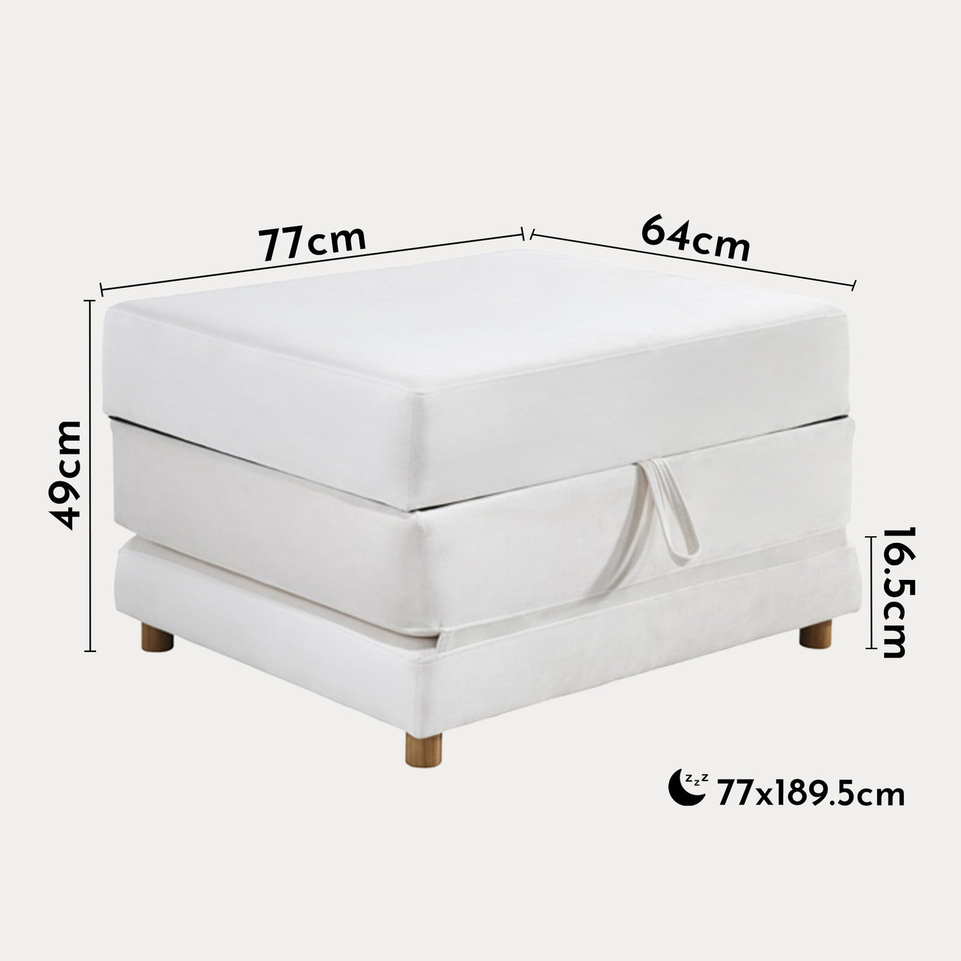 PAULA Banquette carrée convertible en tissu blanc écru - Banquettes - Mobilier Deco