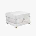 PAULA Banquette carrée convertible en tissu blanc écru