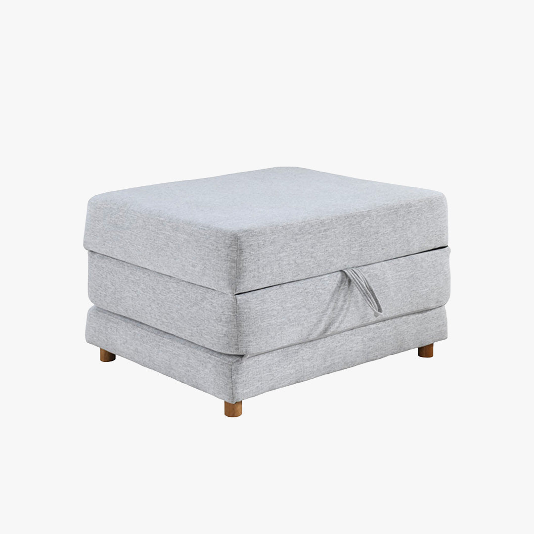 PAULA Banquette carrée convertible en tissu gris clair - Banquettes - Mobilier Deco