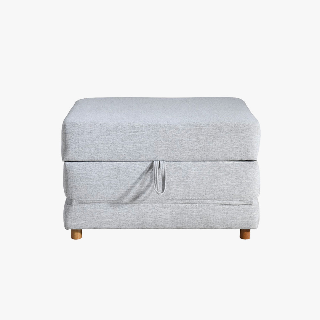 PAULA Banquette carrée convertible en tissu gris clair - Banquettes - Mobilier Deco