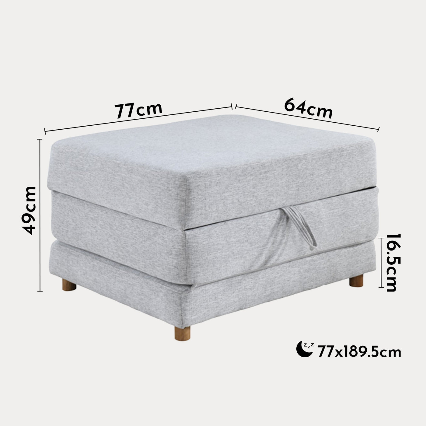 PAULA Banquette carrée convertible en tissu gris clair - Banquettes - Mobilier Deco
