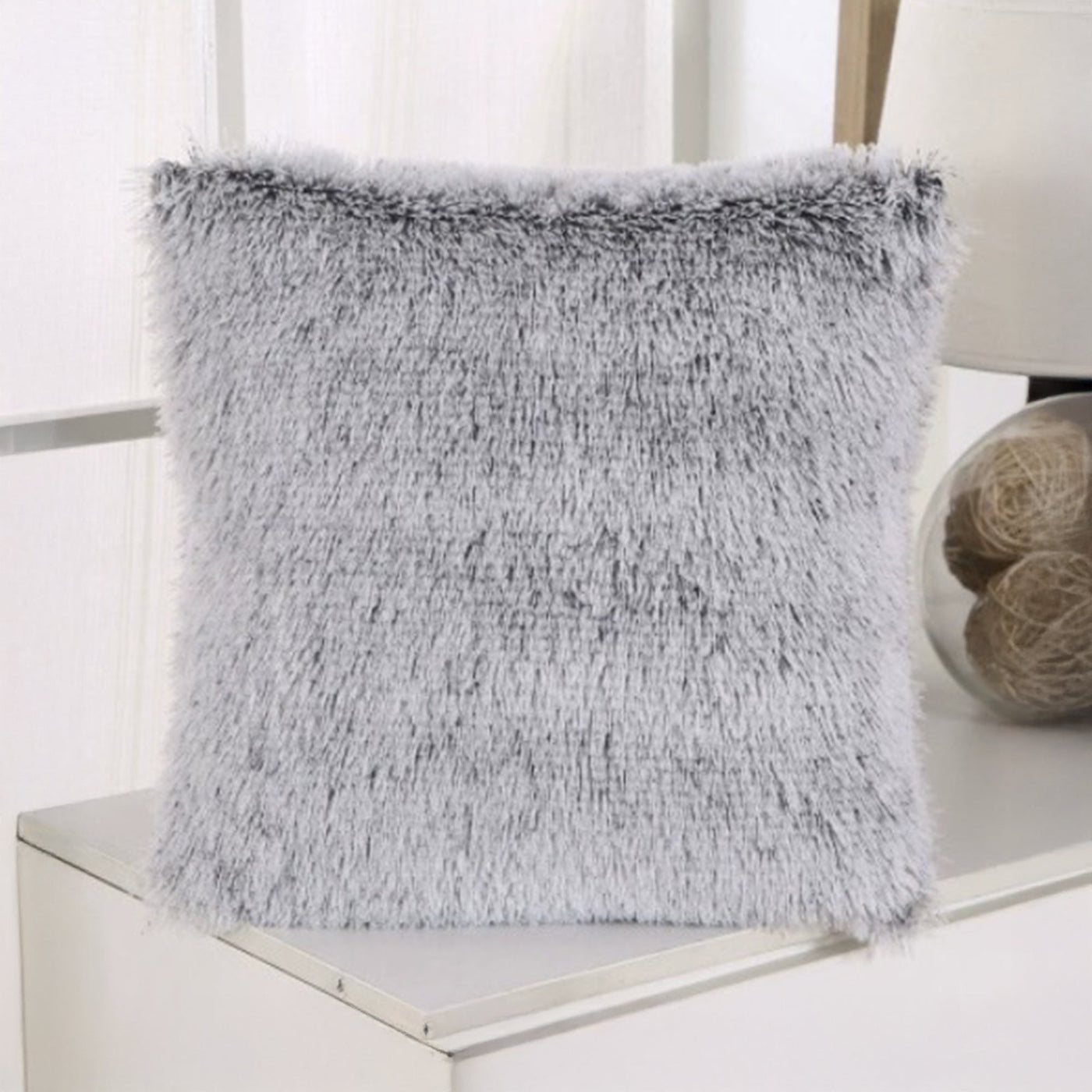 PERLA Coussin carré en tissu gris 42x42 cm - Coussins - Mobilier Deco