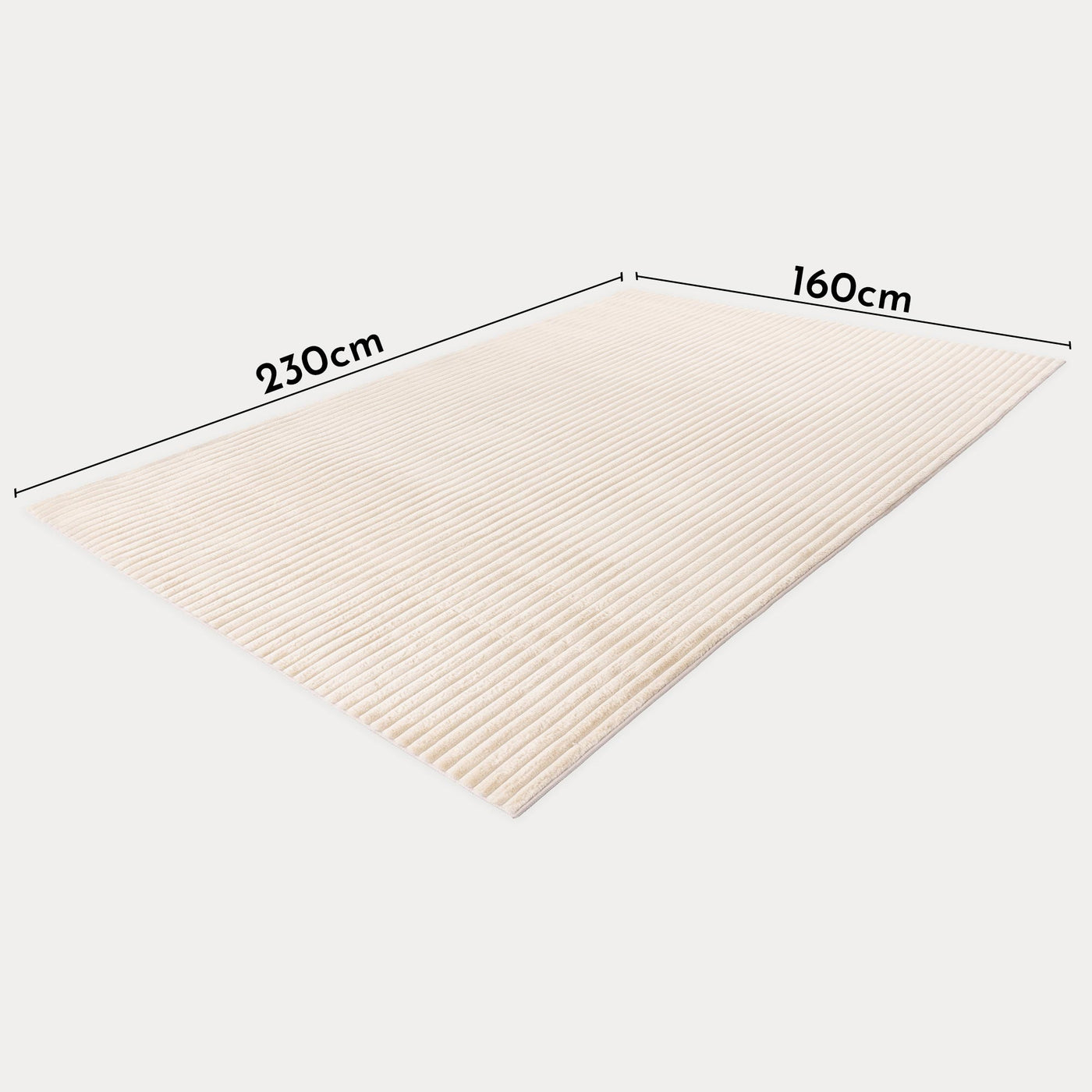 PLUSH Tapis en velours côtelé beige - 160x230 cm - Tapis - Mobilier Deco