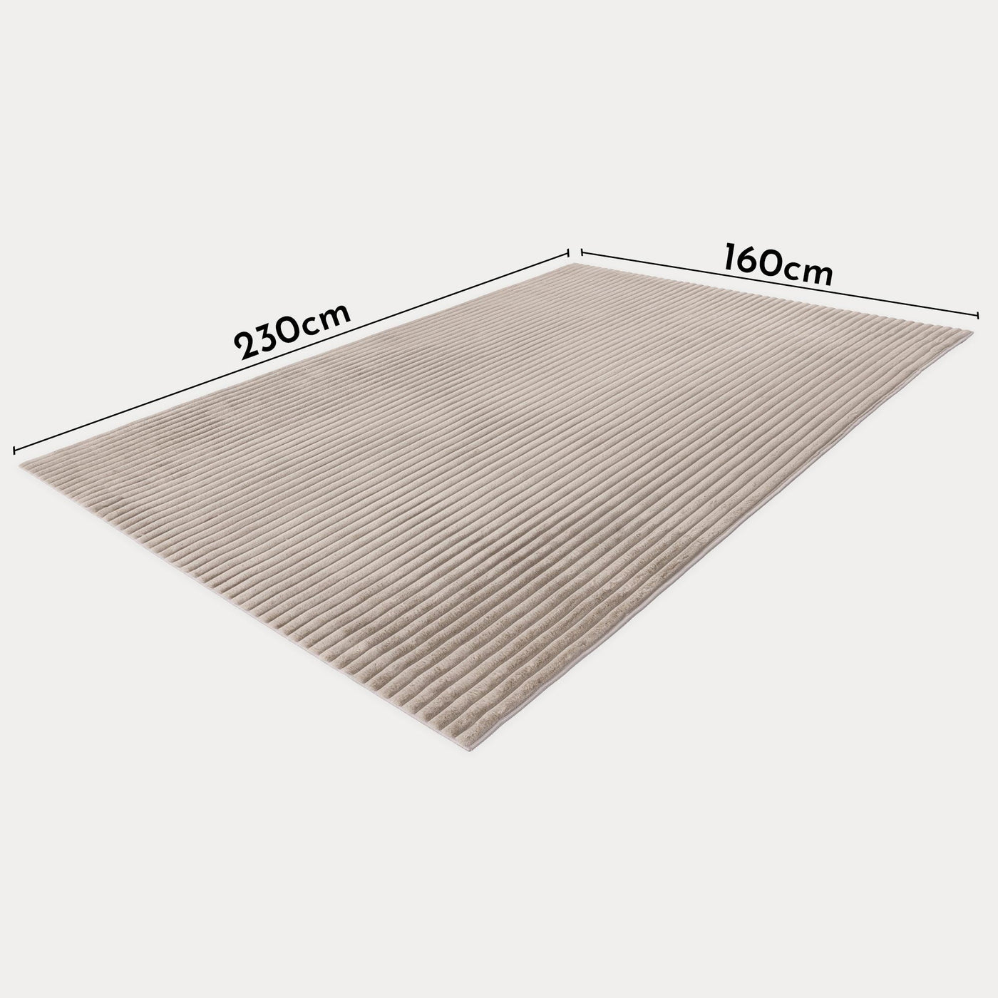 PLUSH Tapis en velours côtelé taupe - 160x230 cm - Tapis - Mobilier Deco