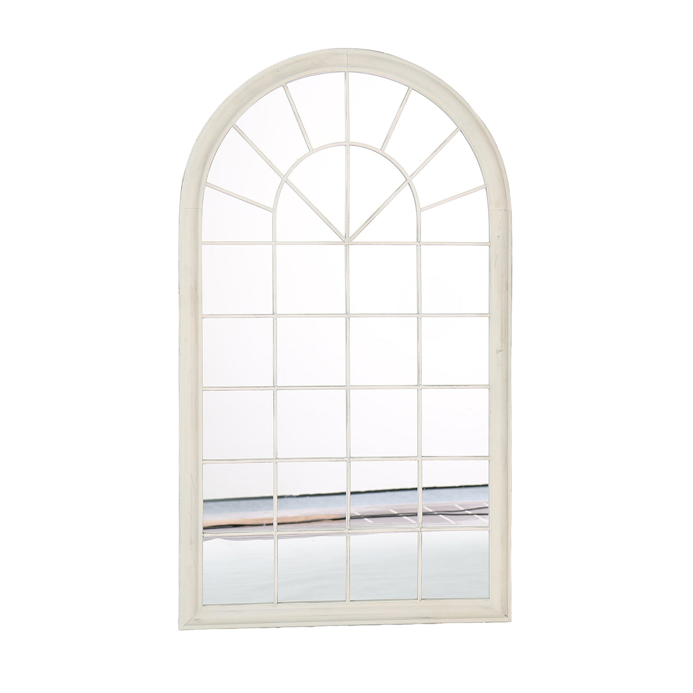 POLO Miroir mural arche en fer couleur bois 131x75 cm - Miroirs - Mobilier Deco
