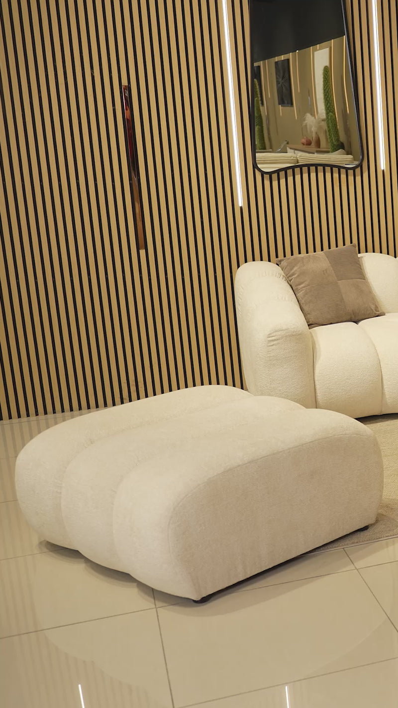 GABY XL Canapé d'angle réversible en tissu taupe