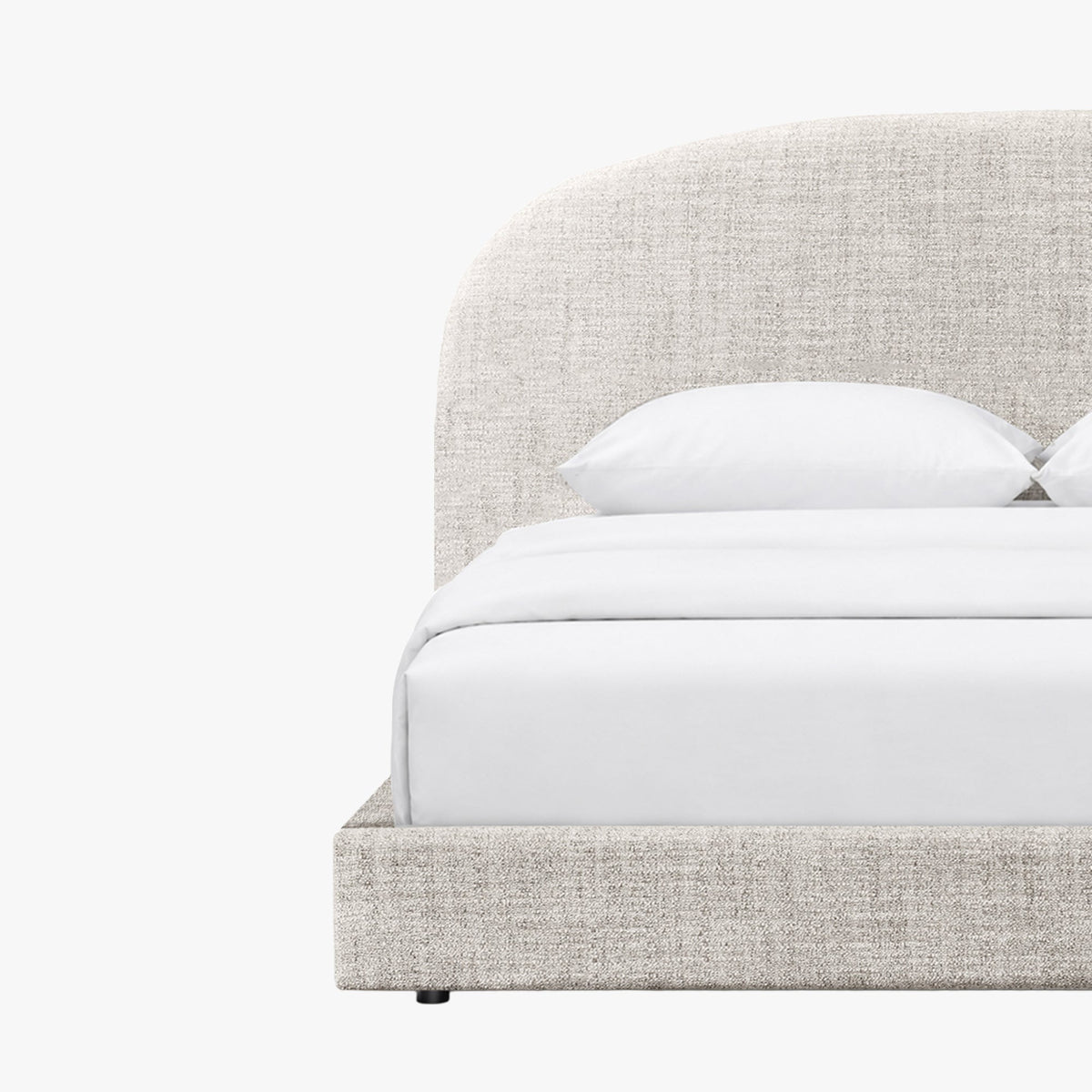 RANIA Lit double en tissu beige 180x200 cm - Lits - Mobilier Deco