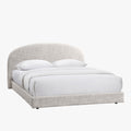 RANIA Lit double en tissu beige 180x200 cm