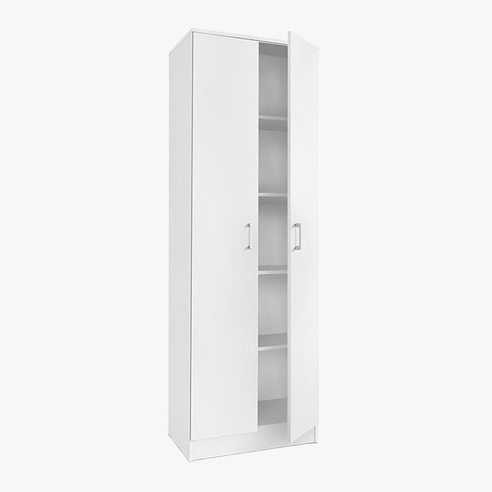 RAY Armoire 2 portes 4 étagères blanc