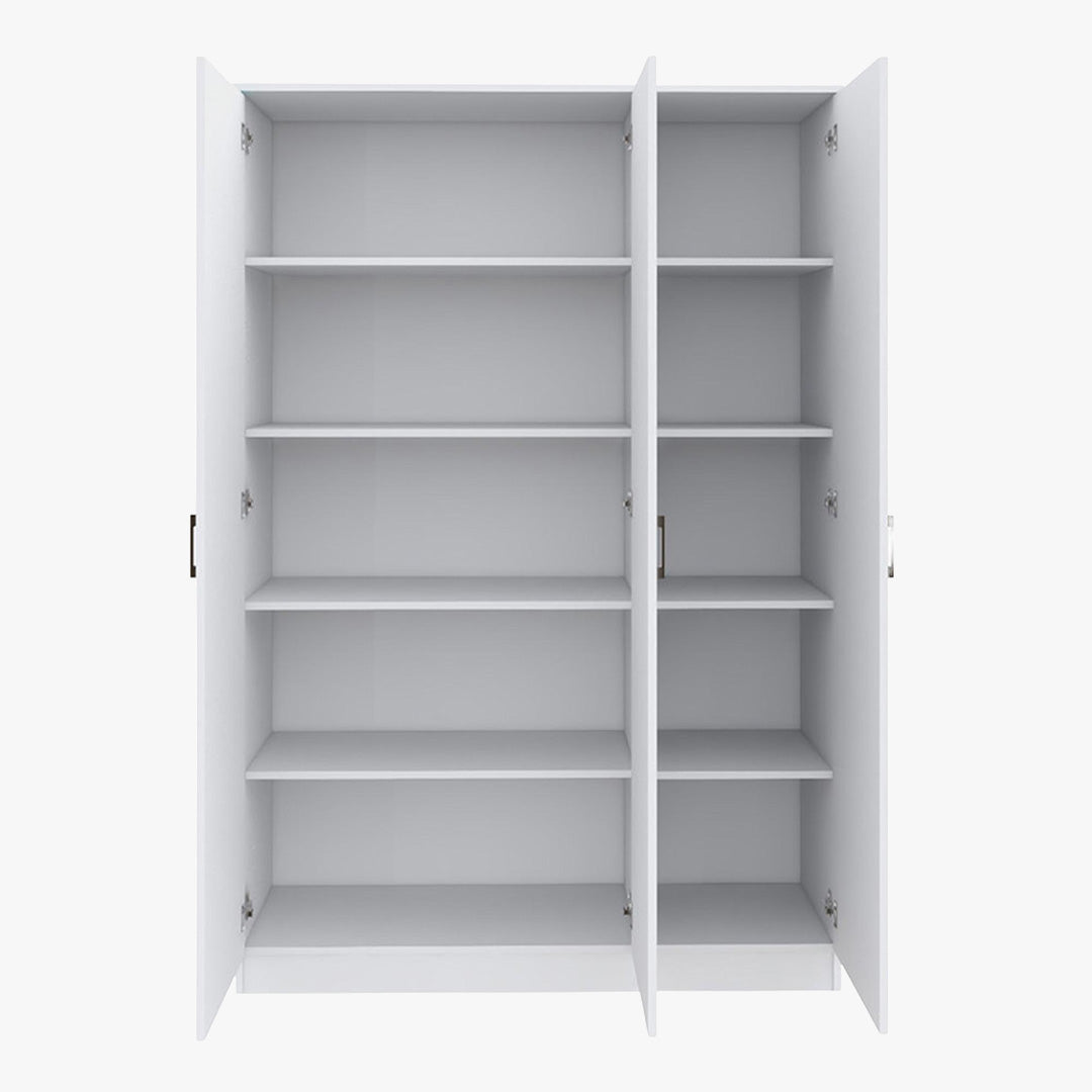 RAY XL Armoire 3 portes 4 étagères blanc - Armoire - Mobilier Deco