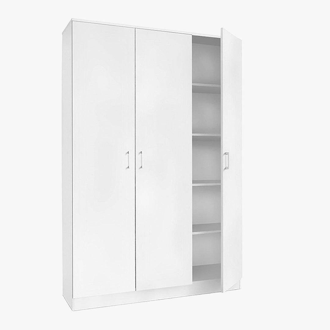 RAY XL Armoire 3 portes 4 étagères blanc - Armoire - Mobilier Deco