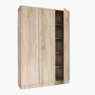RAY XL Armoire 3 portes 4 étagères couleur chêne clair
