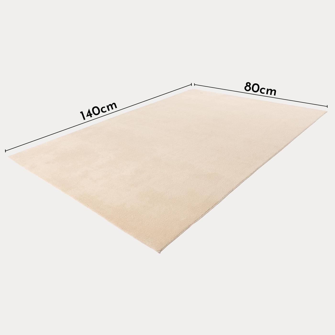 RELAX Tapis en tissu doux beige - 80x140 cm - Tapis - Mobilier Deco