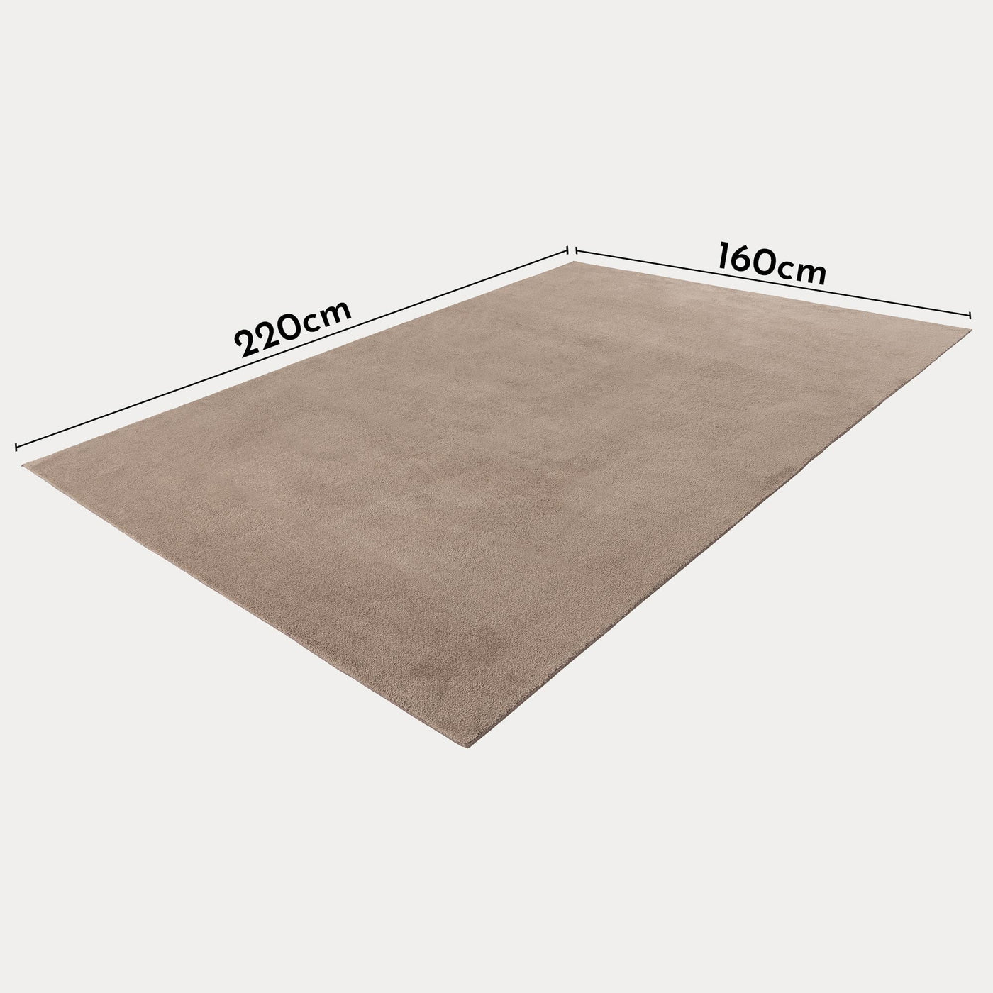 RELAX Tapis en tissu doux taupe - 160x220 cm - Tapis - Mobilier Deco