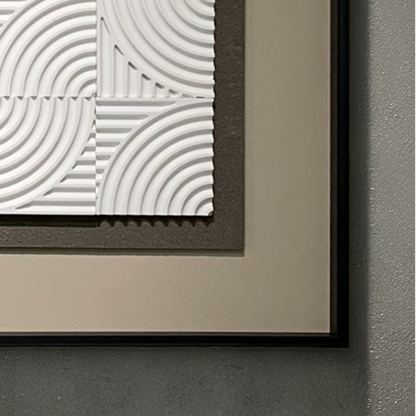 RIVANA Tableau peinture à l'huile beige relief carré cadre aluminium - 50x50 cm - Tableaux - Mobilier Deco