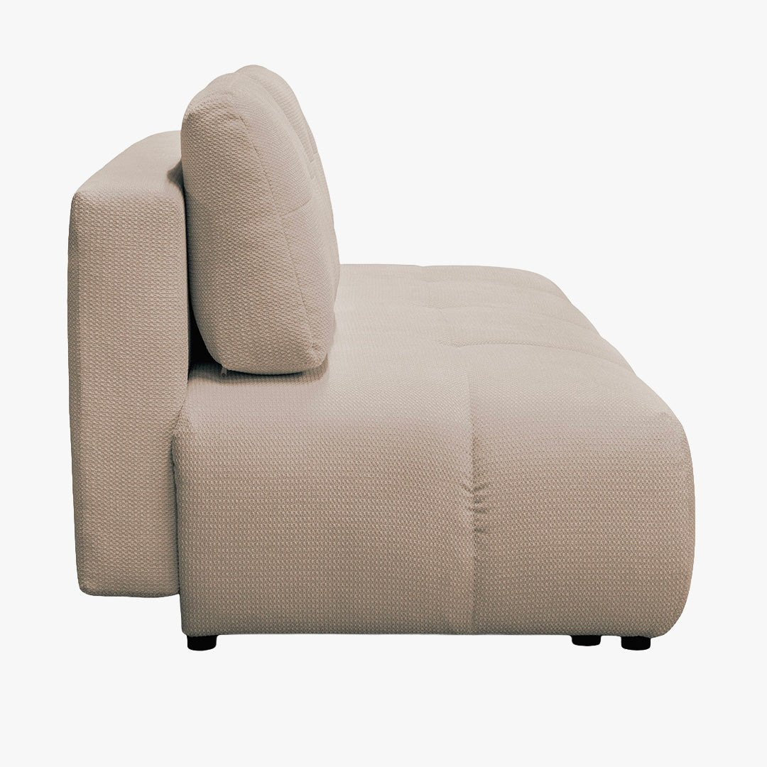 ROSA Canapé 3 places convertible avec coffre en tissu beige - Canapés convertibles - Mobilier Deco