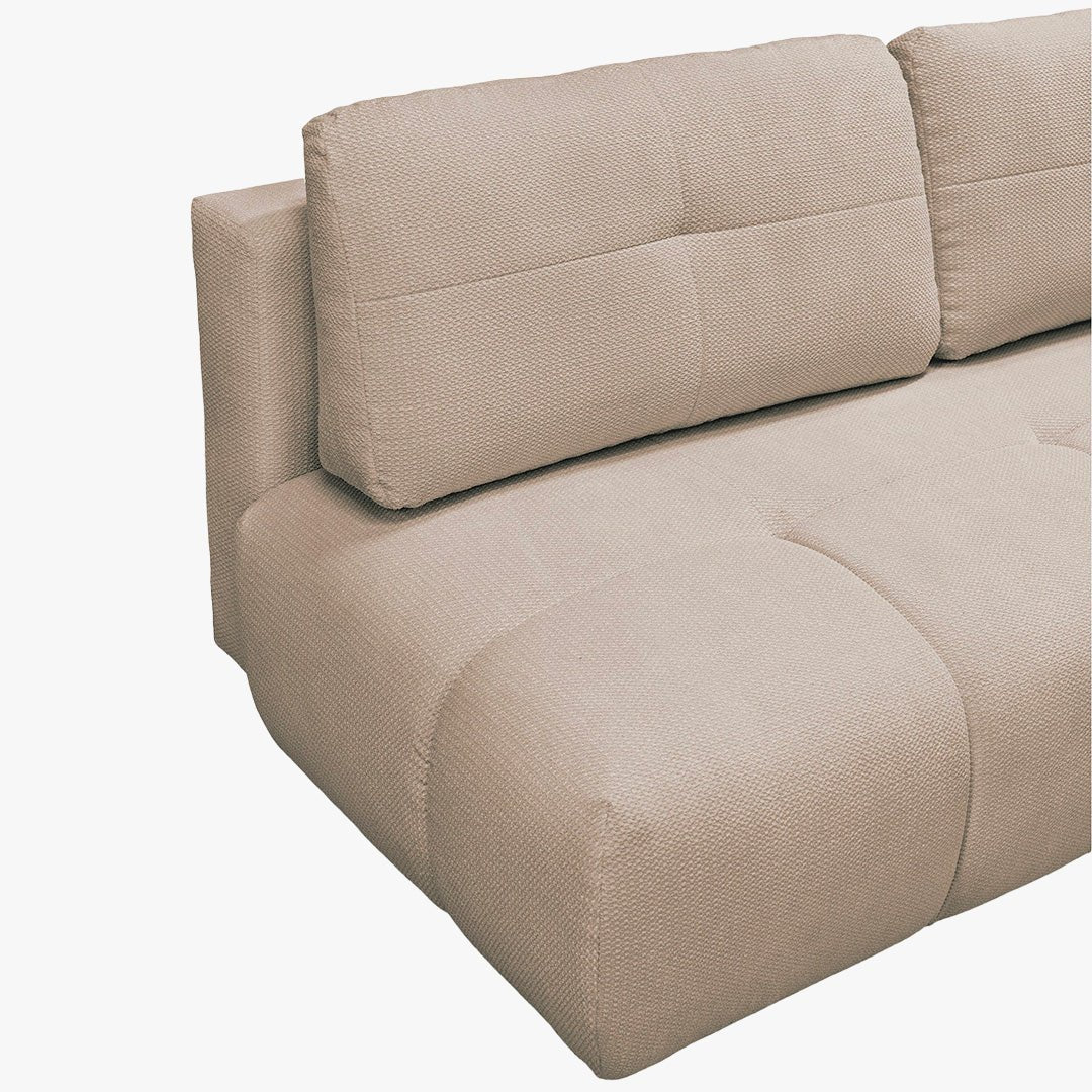 ROSA Canapé 3 places convertible avec coffre en tissu beige - Canapés convertibles - Mobilier Deco