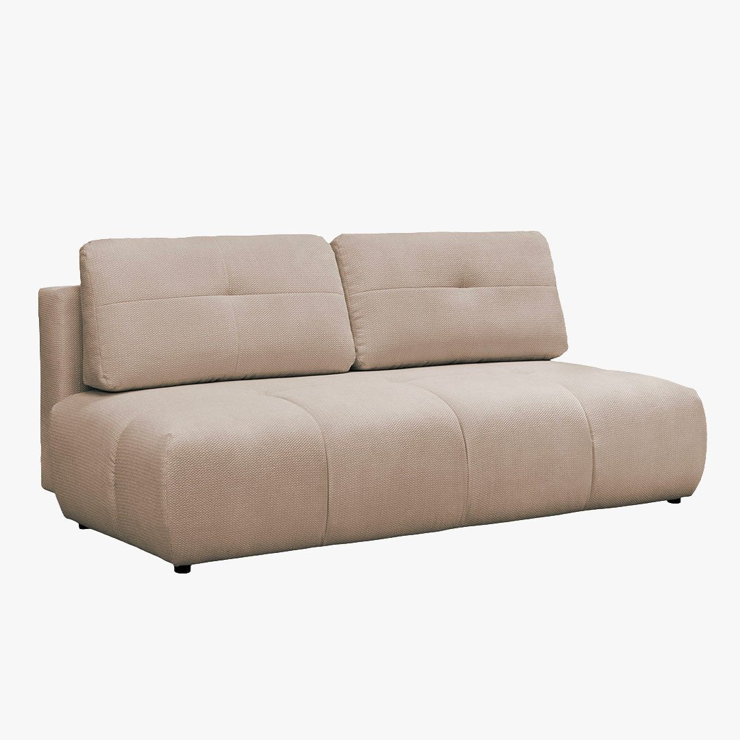 ROSA Canapé 3 places convertible avec coffre en tissu beige - Canapés convertibles - Mobilier Deco