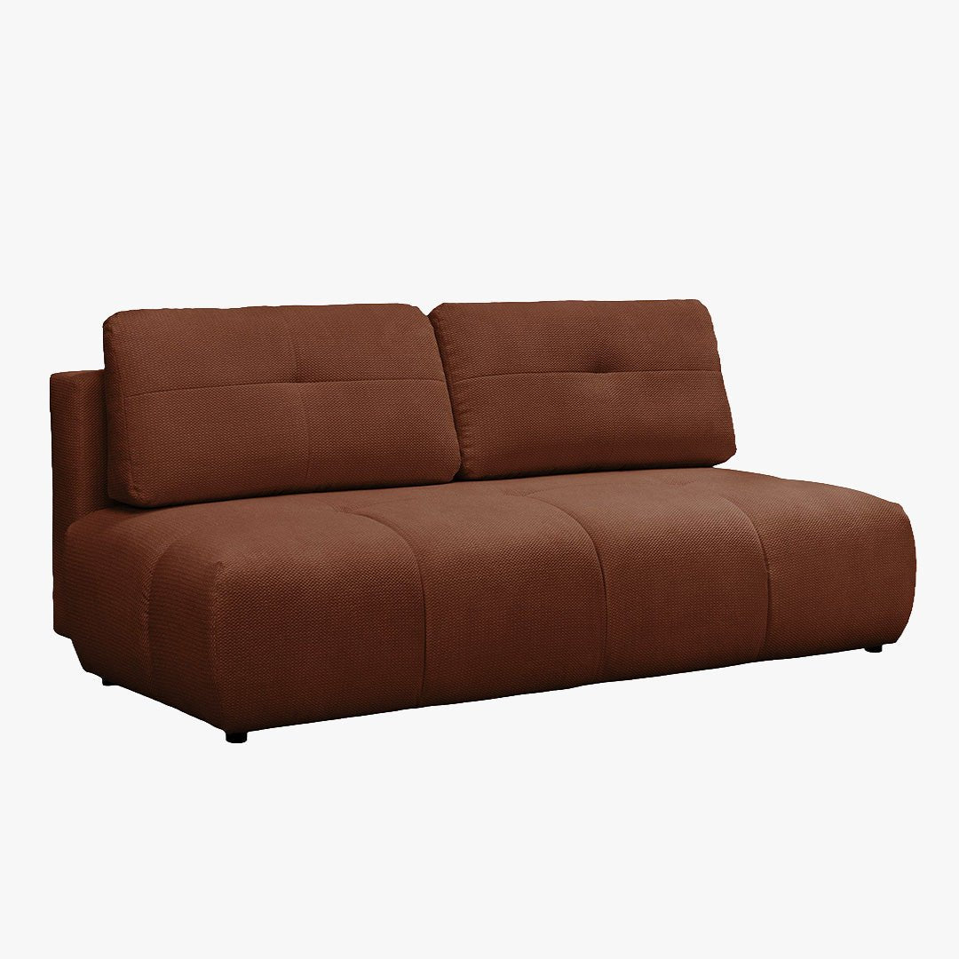 ROSA Canapé 3 places convertible avec coffre en tissu terracotta - Canapés convertibles - Mobilier Deco